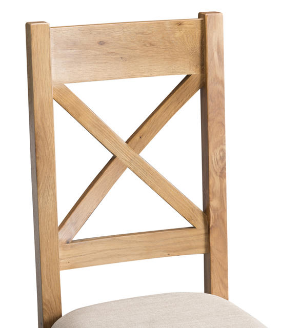 Roma Cross Back Chair with Fabric Seat