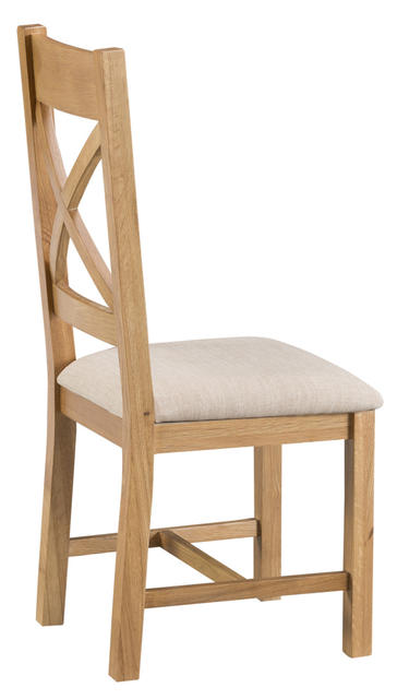 Roma Cross Back Chair with Fabric Seat