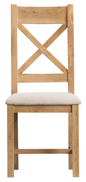 Roma Cross Back Chair with Fabric Seat