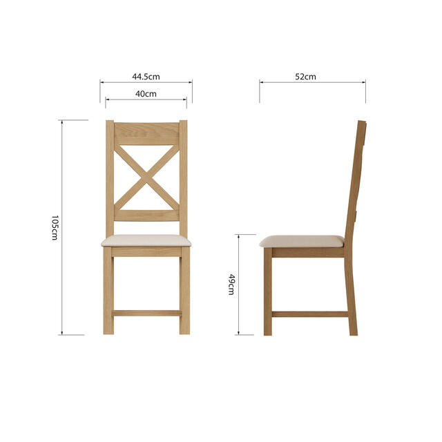 Roma Cross Back Chair with Fabric Seat
