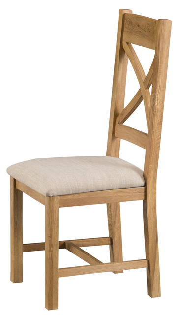 Roma Cross Back Chair with Fabric Seat