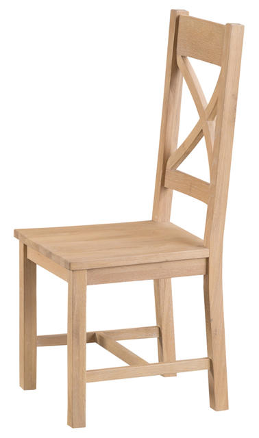 Milan Cross Back Chair with Wooden Seat