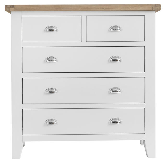 Verona White 2 over 3 Chest of Drawers