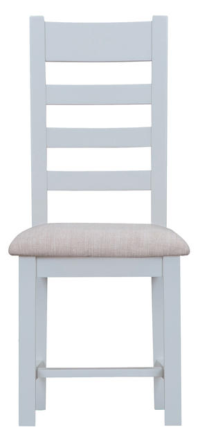 Verona Grey Ladder Back Chair with Fabric Seat