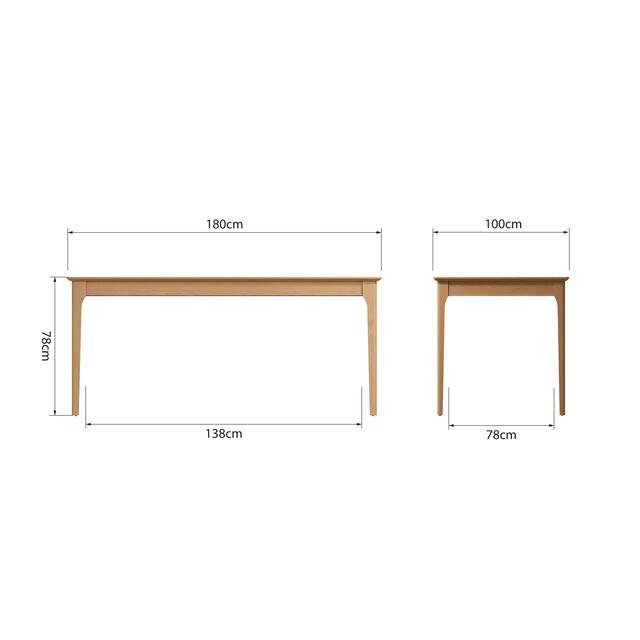 Amalfi 1.8 mtr Fixed Top Table