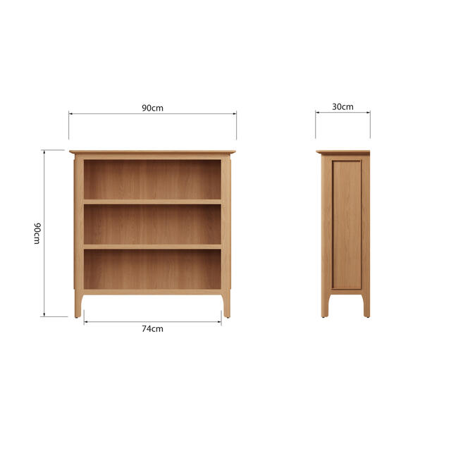 Amalfi Small Wide Bookcase