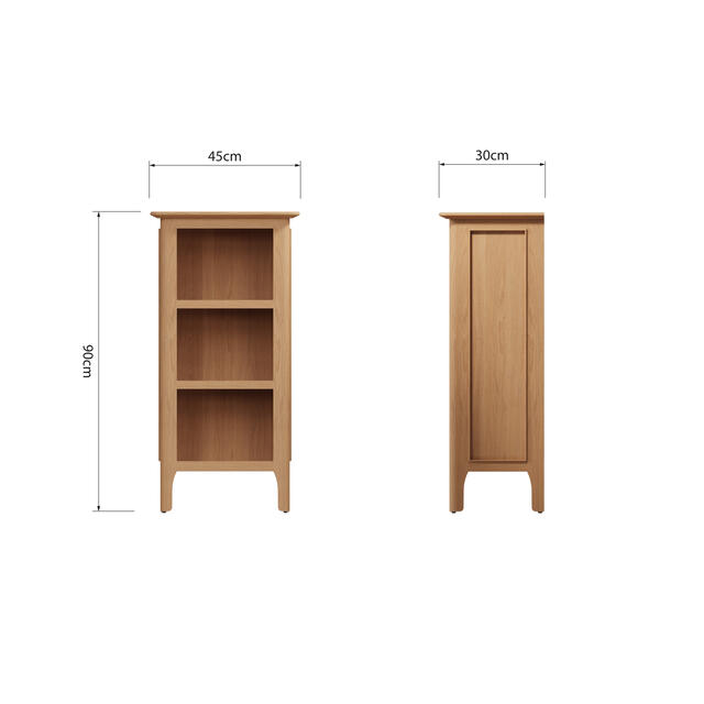 Amalfi Small Narrow Bookcase