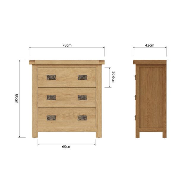 Roma 3 Drawer Chest