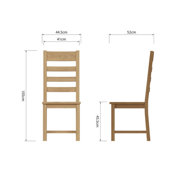 Roma Ladder Back Chair with Wooden Seat