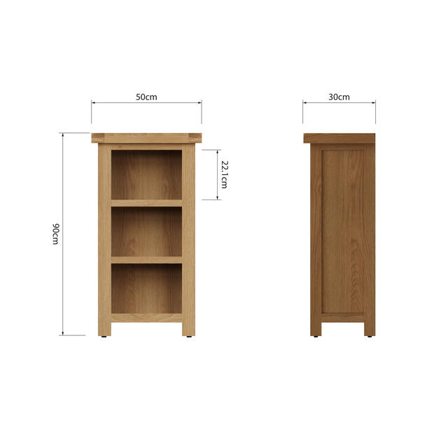 Roma Small Narrow Bookcase