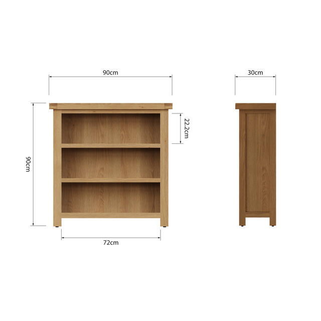 Roma Small Wide Bookcase