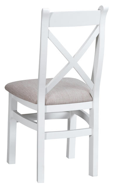 Verona White Cross Back Chair with Fabric