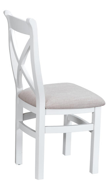 Verona White Cross Back Chair with Fabric