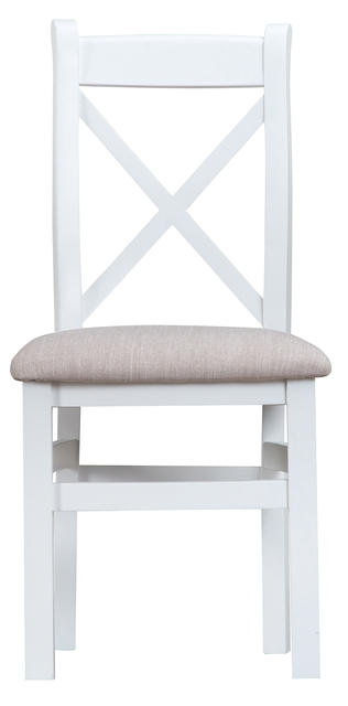 Verona White Cross Back Chair with Fabric
