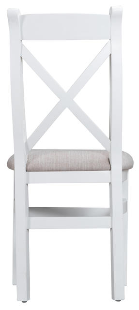 Verona White Cross Back Chair with Fabric