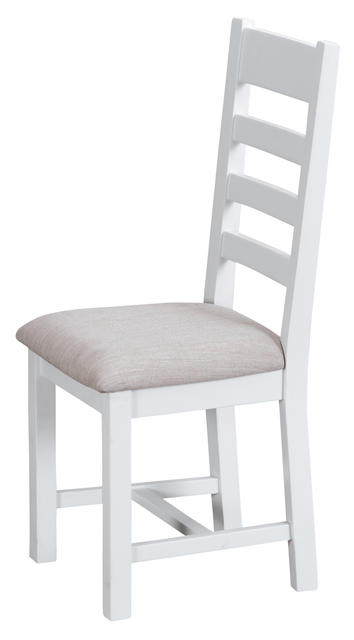 Verona White Ladder Back Chair with Fabric