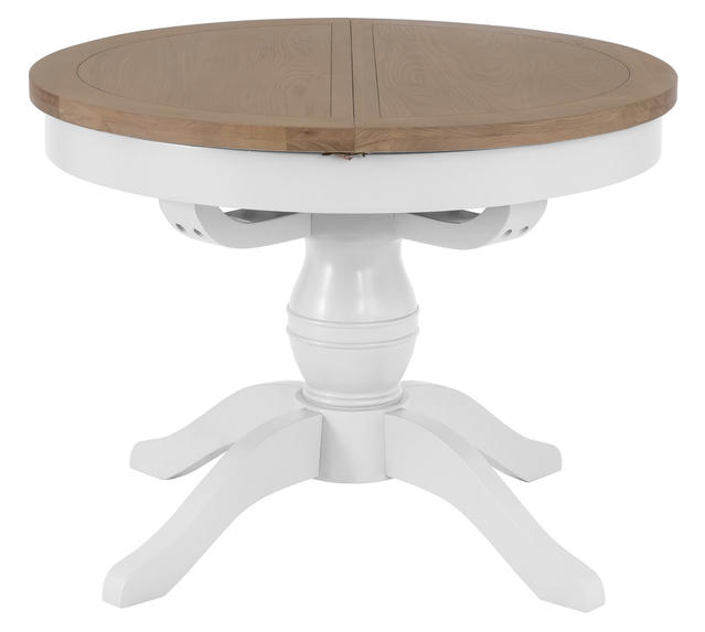 Verona White Round Butterfly Extending Dining Table
