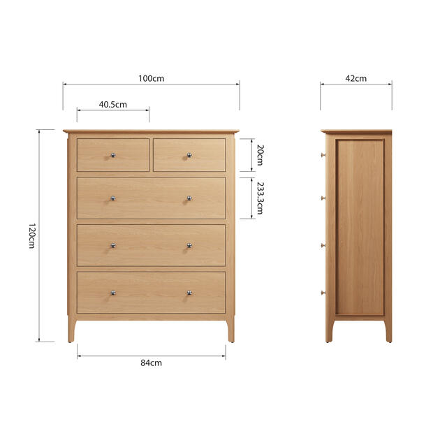 Amalfi Jumbo 2 over 3 Chest of Drawers