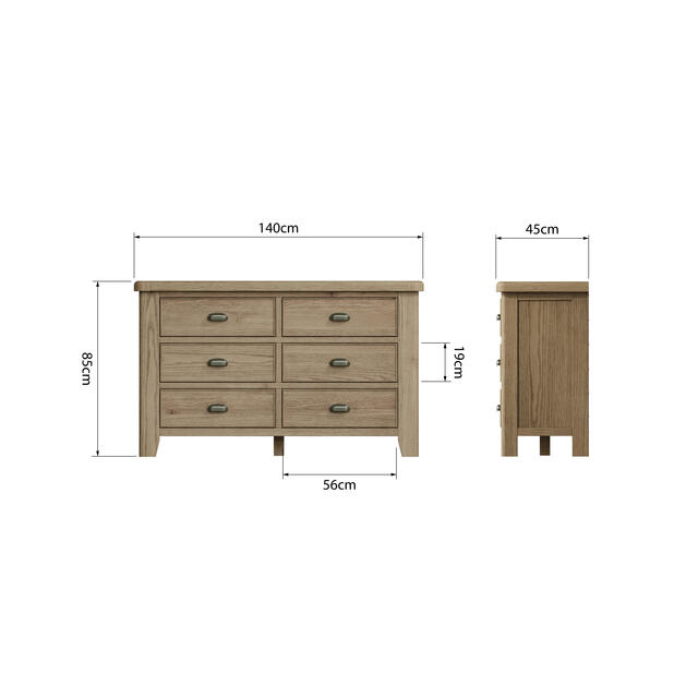 Sorrento 6 Drawer Chest