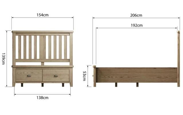 Sorrento 4'6 Bed with Drawers