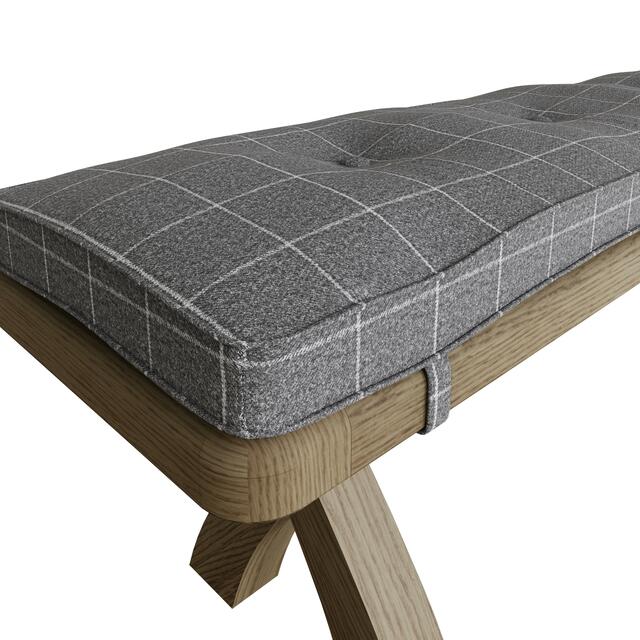 Sorrento Bench Cushion for 2.0m Bench Grey Check