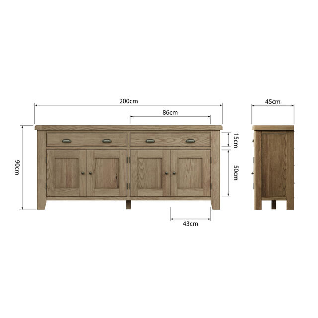 Sorrento 4 Door Sideboard