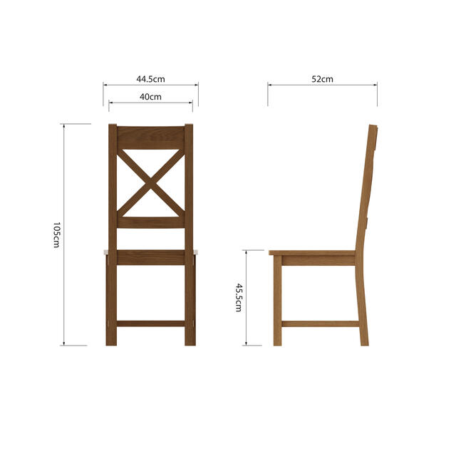 Roma Cross Back Chair with Wooden Seat