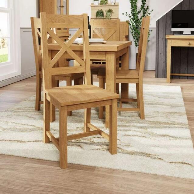 Roma Cross Back Chair with Wooden Seat