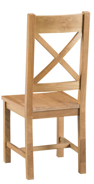 Roma Cross Back Chair with Wooden Seat