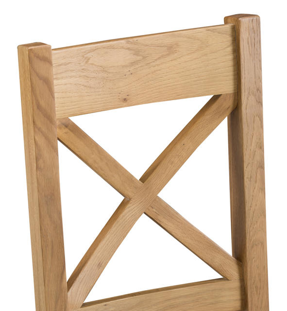 Roma Cross Back Chair with Wooden Seat