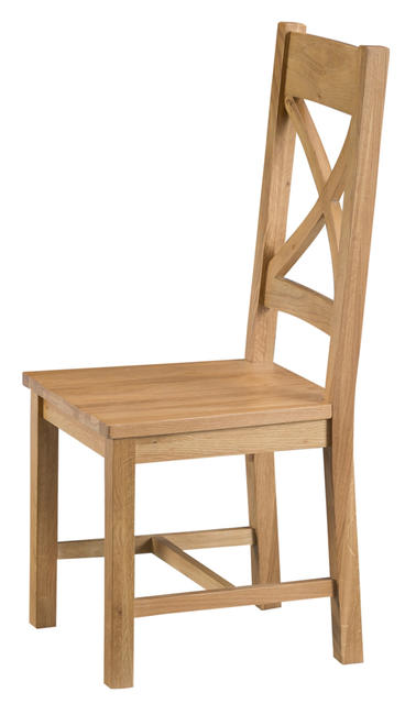 Roma Cross Back Chair with Wooden Seat