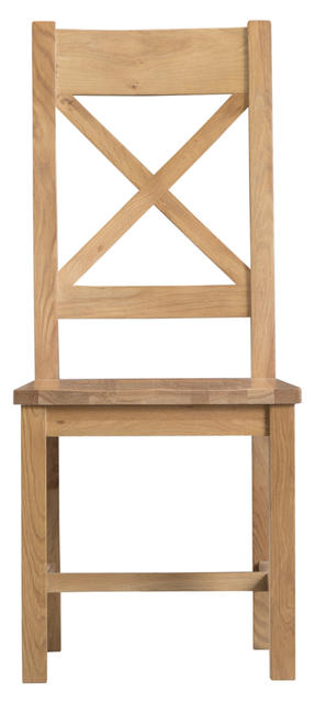 Roma Cross Back Chair with Wooden Seat