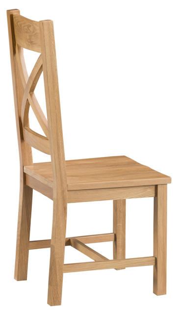 Roma Cross Back Chair with Wooden Seat