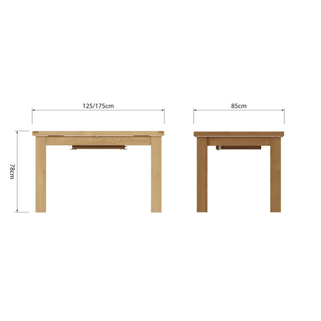 Roma 1.25 mtr Butterfly Extending Dining Table