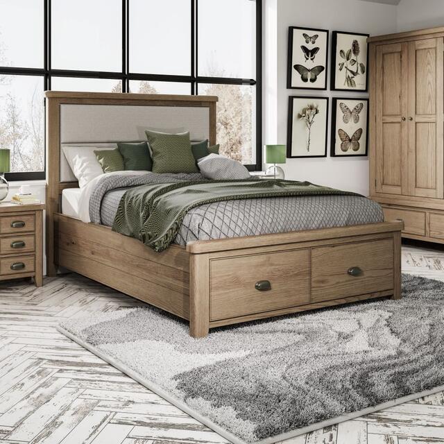 Sorrento 4'6 Bed with Drawers and Fabric Headboard