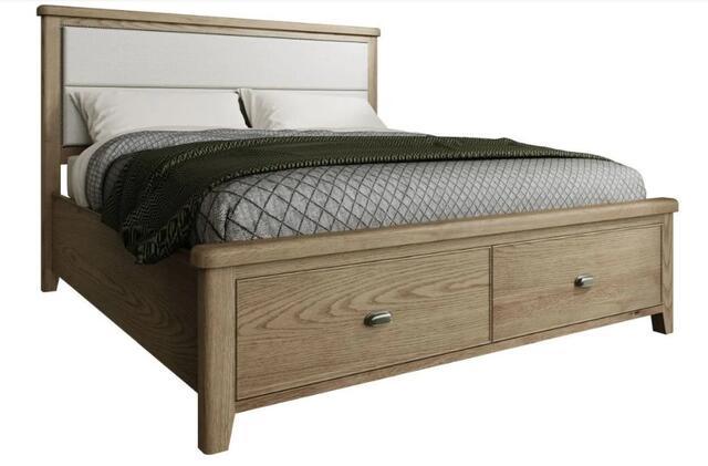 Sorrento 6' Bed with Drawers and Fabric Headboard