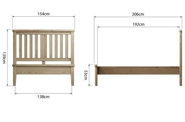 Sorrento 4'6 Bed with Wooden Headboard