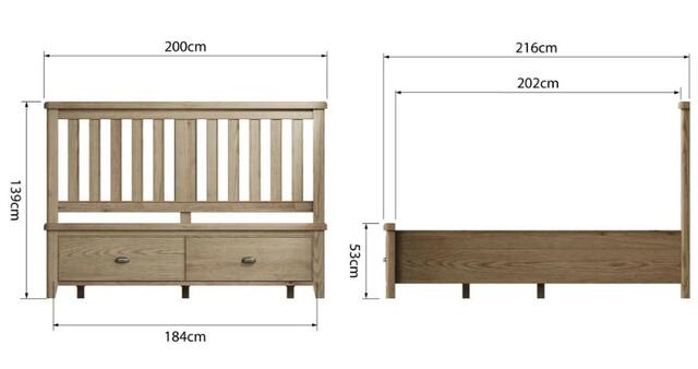 Sorrento 6' Bed with Drawers