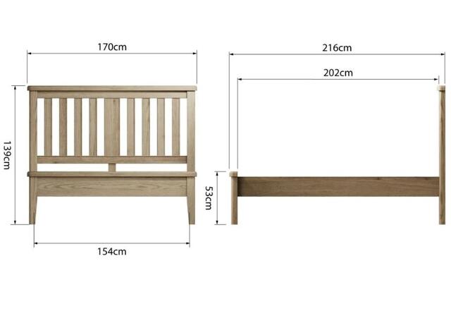 Sorrento 5' Bed with Wooden Headboard