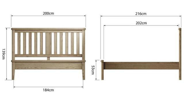 Sorrento 6' Bed with Wooden Headboard