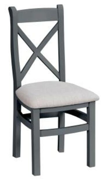 Verona Charcoal Cross Back Chair with Fabric