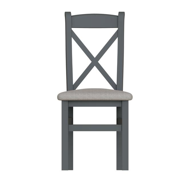 Verona Charcoal Cross Back Chair with Fabric