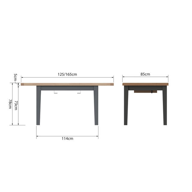 Verona Charcoal 1.2 mtr Butterfly Table