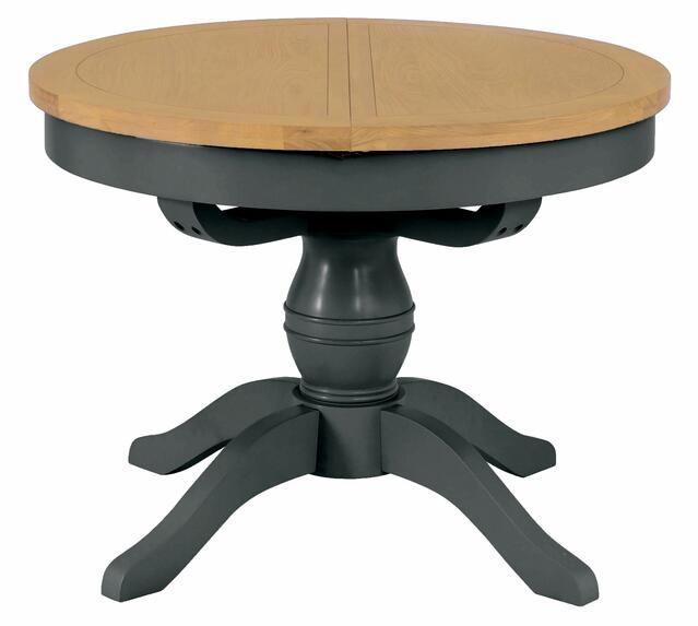 Verona Charcoal Round Butterfly Extending Dining Table