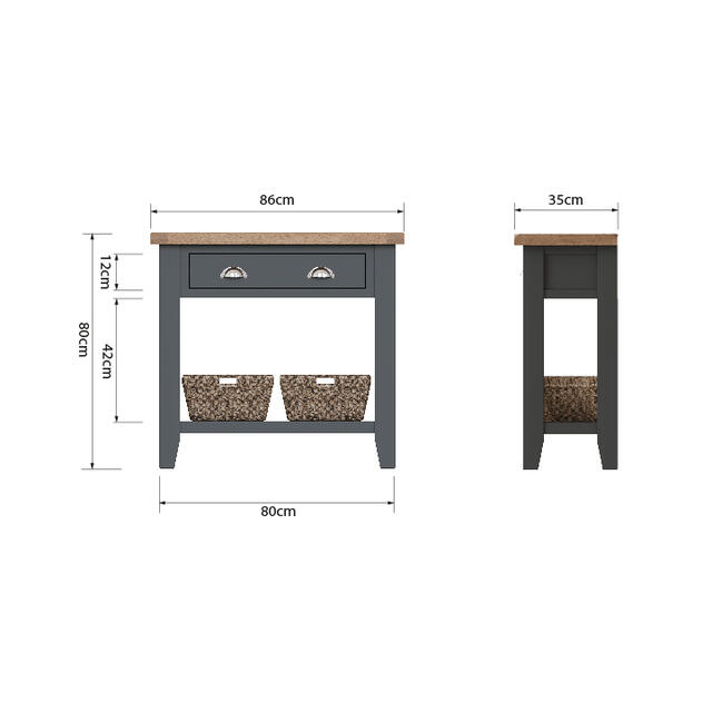 Verona Charcoal Console Table
