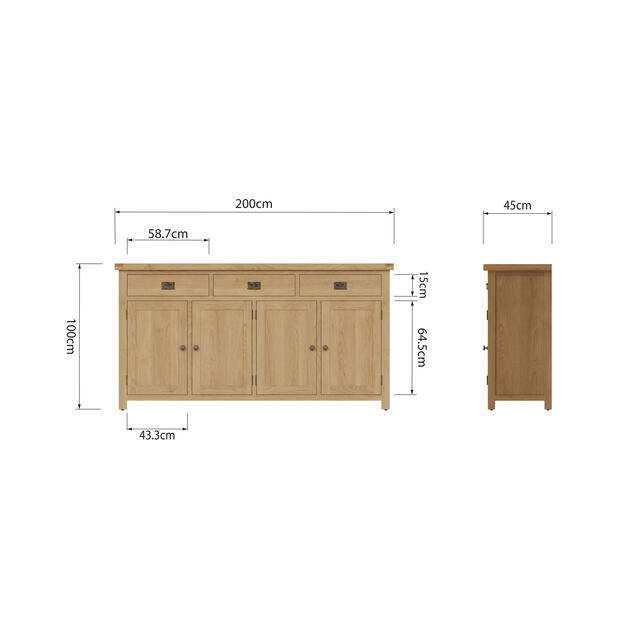 Roma 4 Door Sideboard