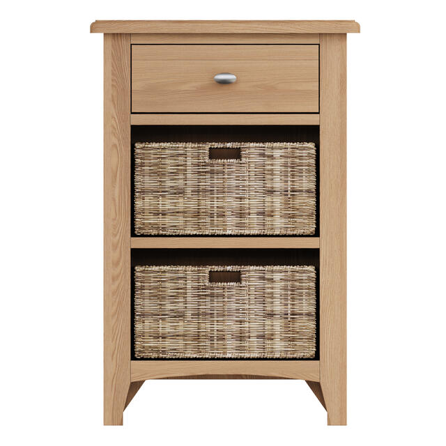 Rimini 1 Drawer 2 Wicker Basket Cabinet