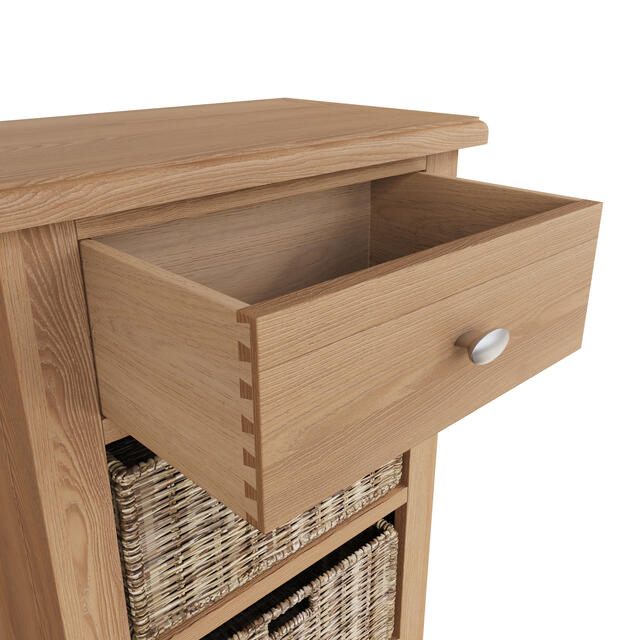 Rimini 1 Drawer 2 Wicker Basket Cabinet