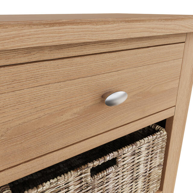 Rimini 1 Drawer 2 Wicker Basket Cabinet