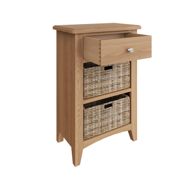 Rimini 1 Drawer 2 Wicker Basket Cabinet